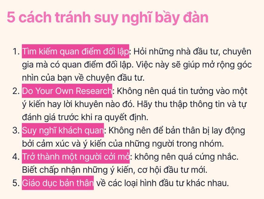 5 cách tránh suy nghĩ bầy đàn