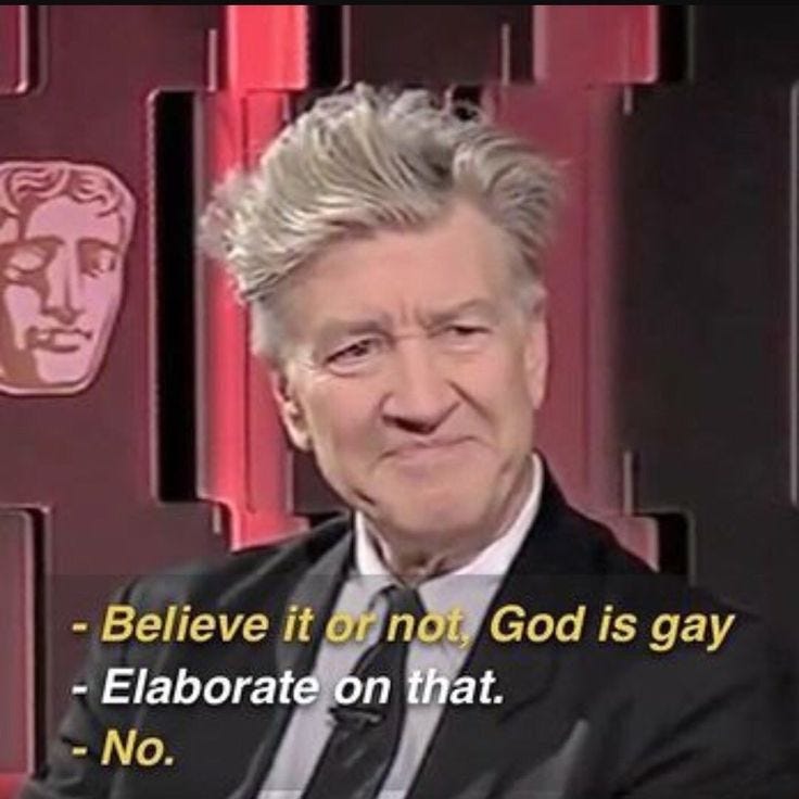 This may contain: an older man in a suit and tie sitting on a red chair with the caption believe it or not, james body 2009 is a good movie