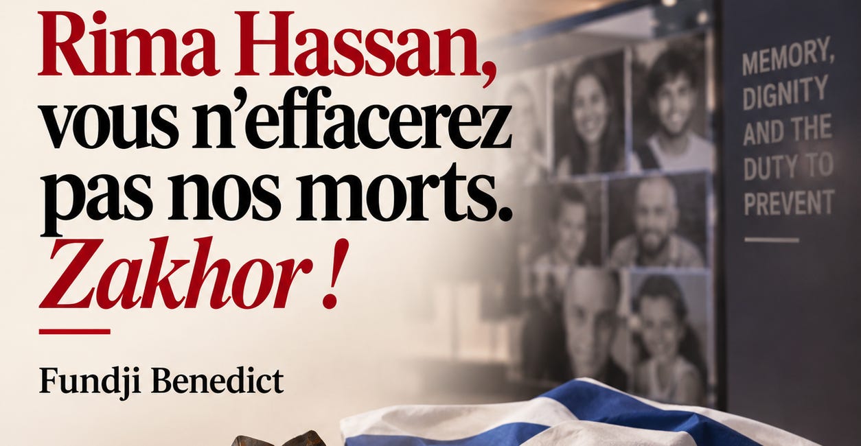 Rima Hassan, vous n’effacerez pas nos morts. Zakhor ! Par Fundji Benedict