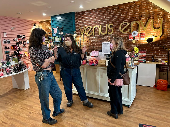 Inside Venus Envy with knowledgeable-friendly staff and plenty of fun  things to play with