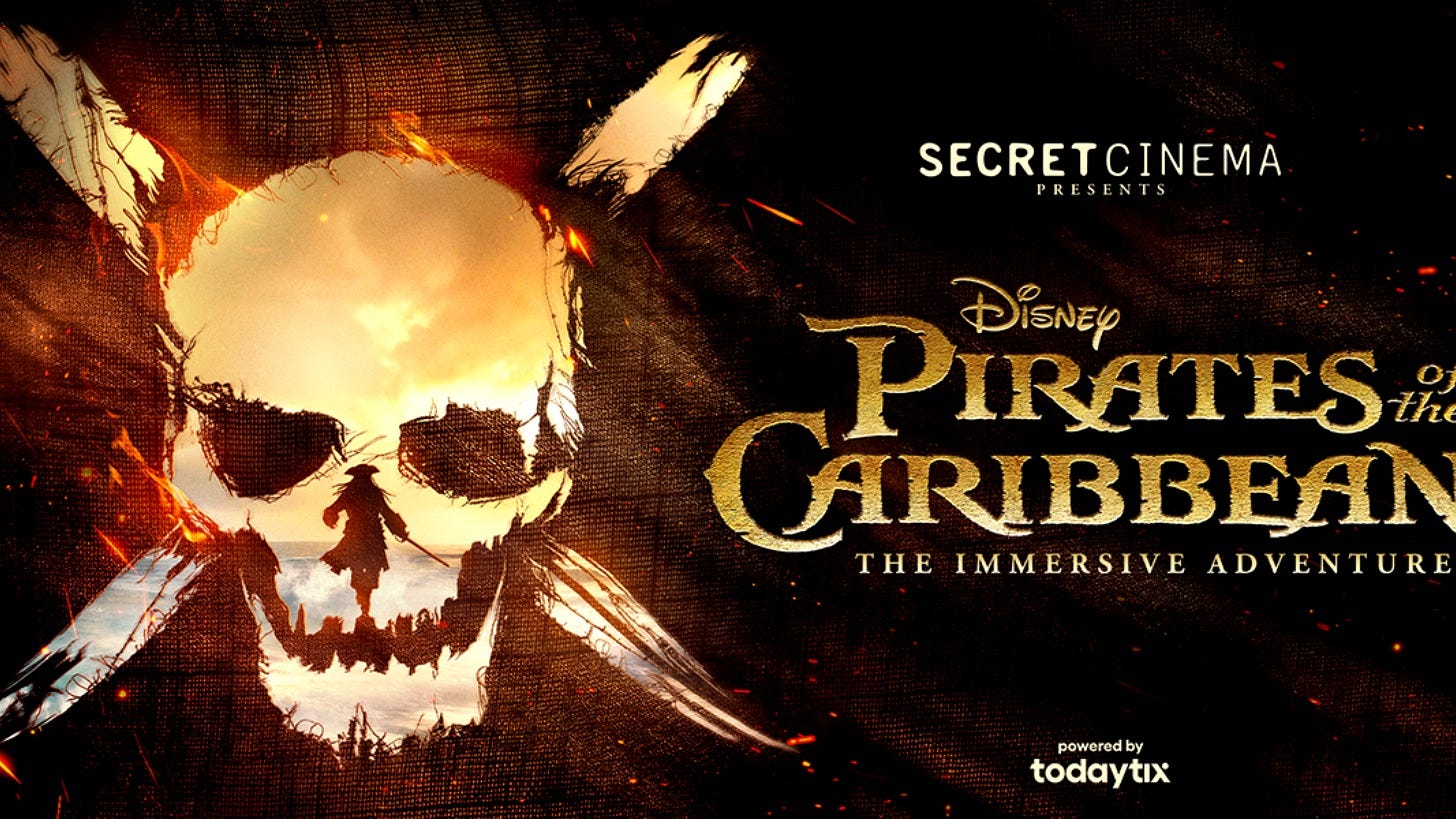 Key art for Disney's Pirates of the Caribbean: The Immersive Adventure. Image: Secret Cinema Key art for Disney's Pirates of the Caribbean: The Immersive Adventure. Image: Secret Cinema