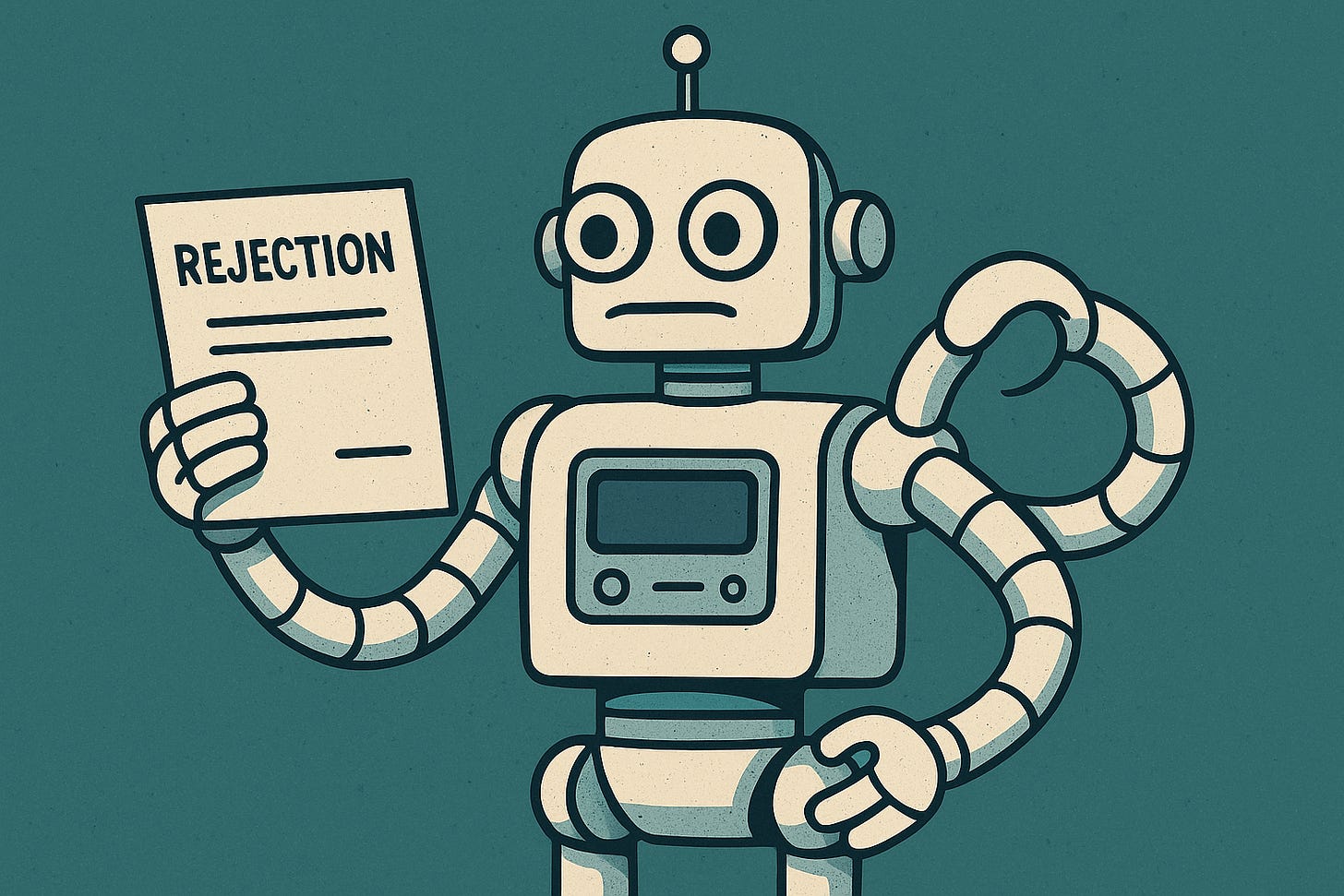 Robot Holding Rejection Letter