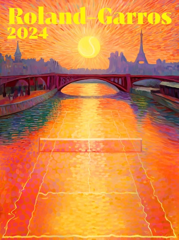 2024 poster: Paul Rousteau brings Roland-Garros to the Seine - Roland-Garros  - The official site
