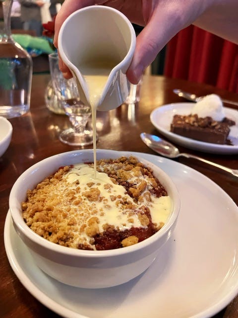Lunch at Cora Pearl in Covent Garden: menu, chips, crumble and duck