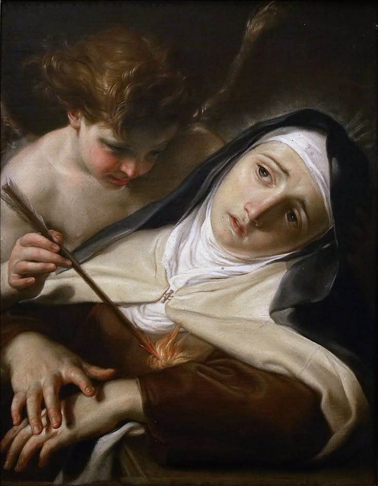 This may contain: a painting of two women with scissors in their hands