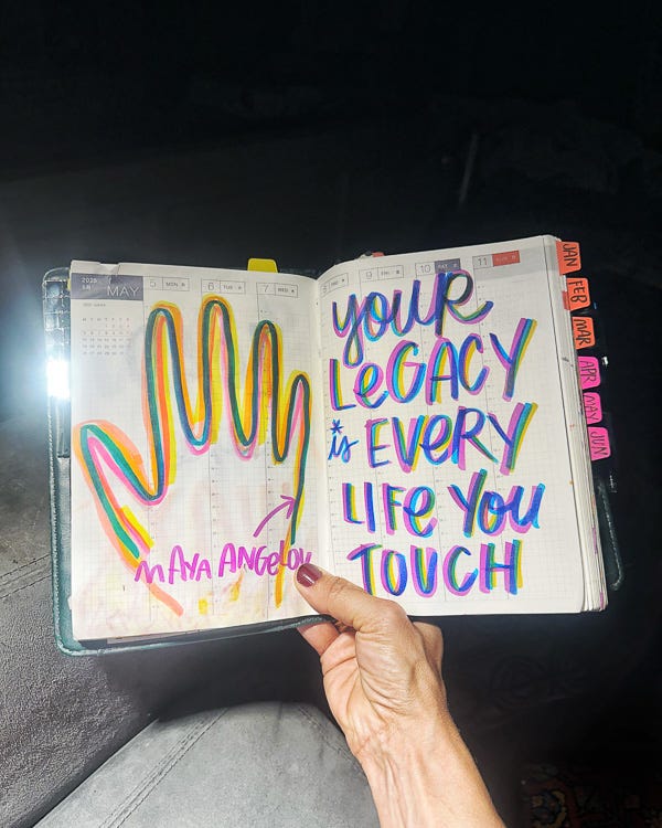 Maya Angelou quote, lettered by Tracy Benjamin of Shutterbean.com #hobonichi #hobonichicousin