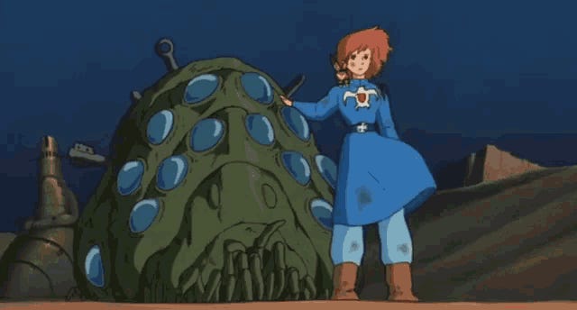 how did nausicaa's dress turn blue Nausicaä's blood-blue dress in Nausicaä of the Valley of the Wind (1984)
