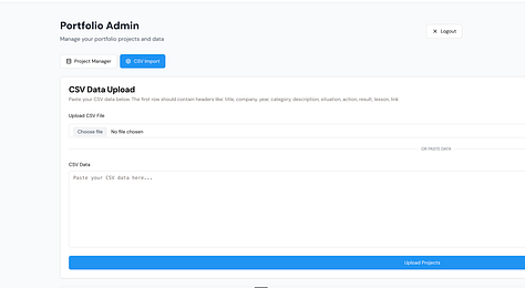 Screenshots of admin tools that allow me to edit and adjust content on the website.