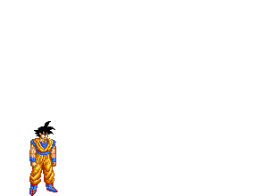 A pixel gif of DBZ's Goku summoning and releasing a large ball of energy.
