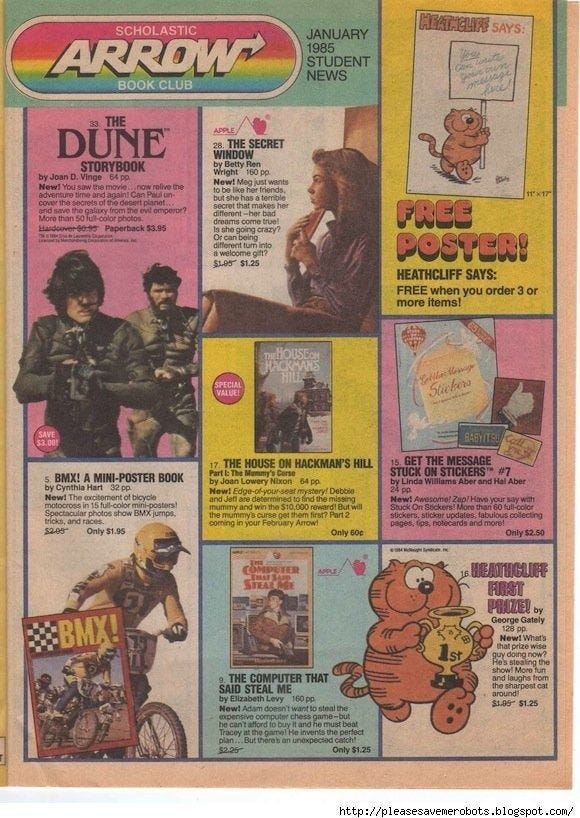 r/80s - Scolastic Book Fair Order Form