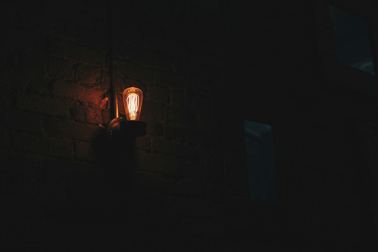Electric lantern in dark room