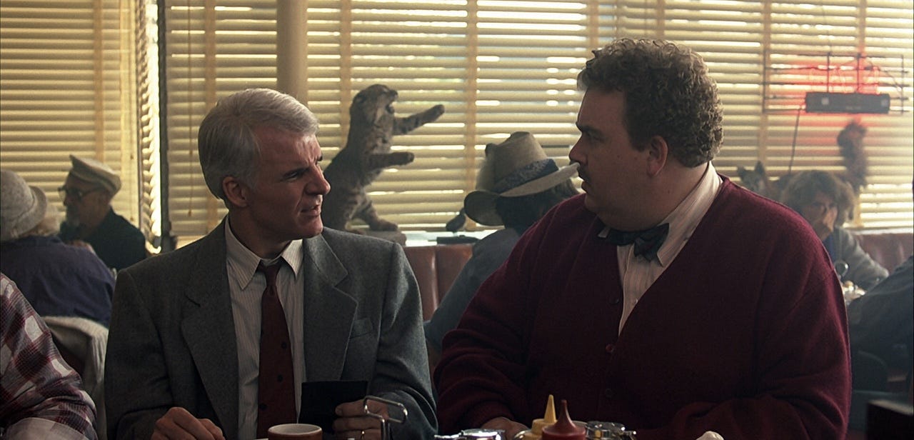 Steve Martin John Candy eating planes trains automobiles