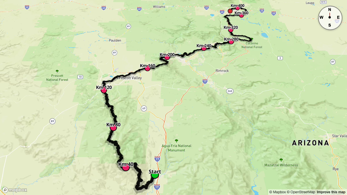 The 2025 Cocodona 250 Course Guide - Metric Edition (Kilometers & Meters)