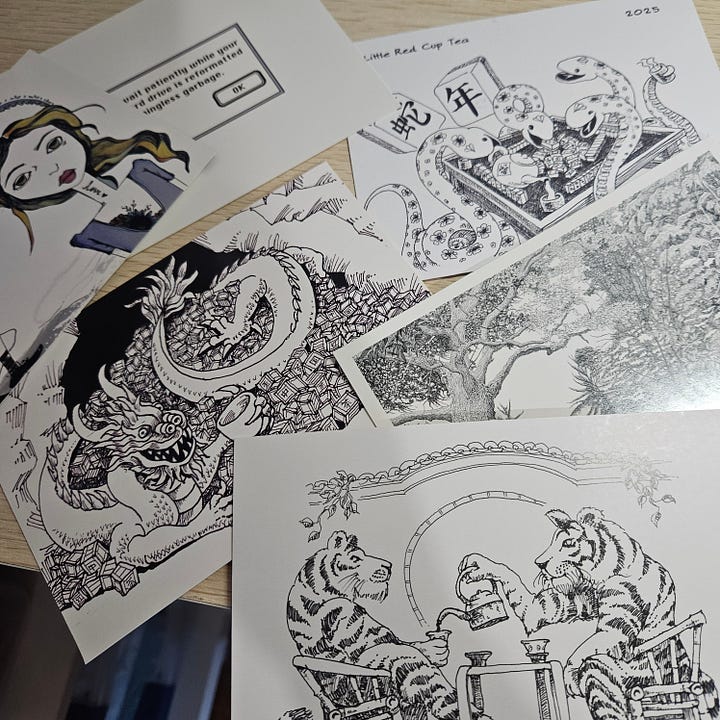 Black and white postcards