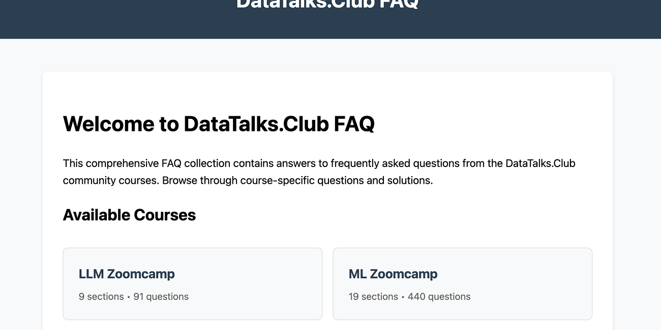 From Google Docs to an Automated FAQ System for DataTalks.Club Courses