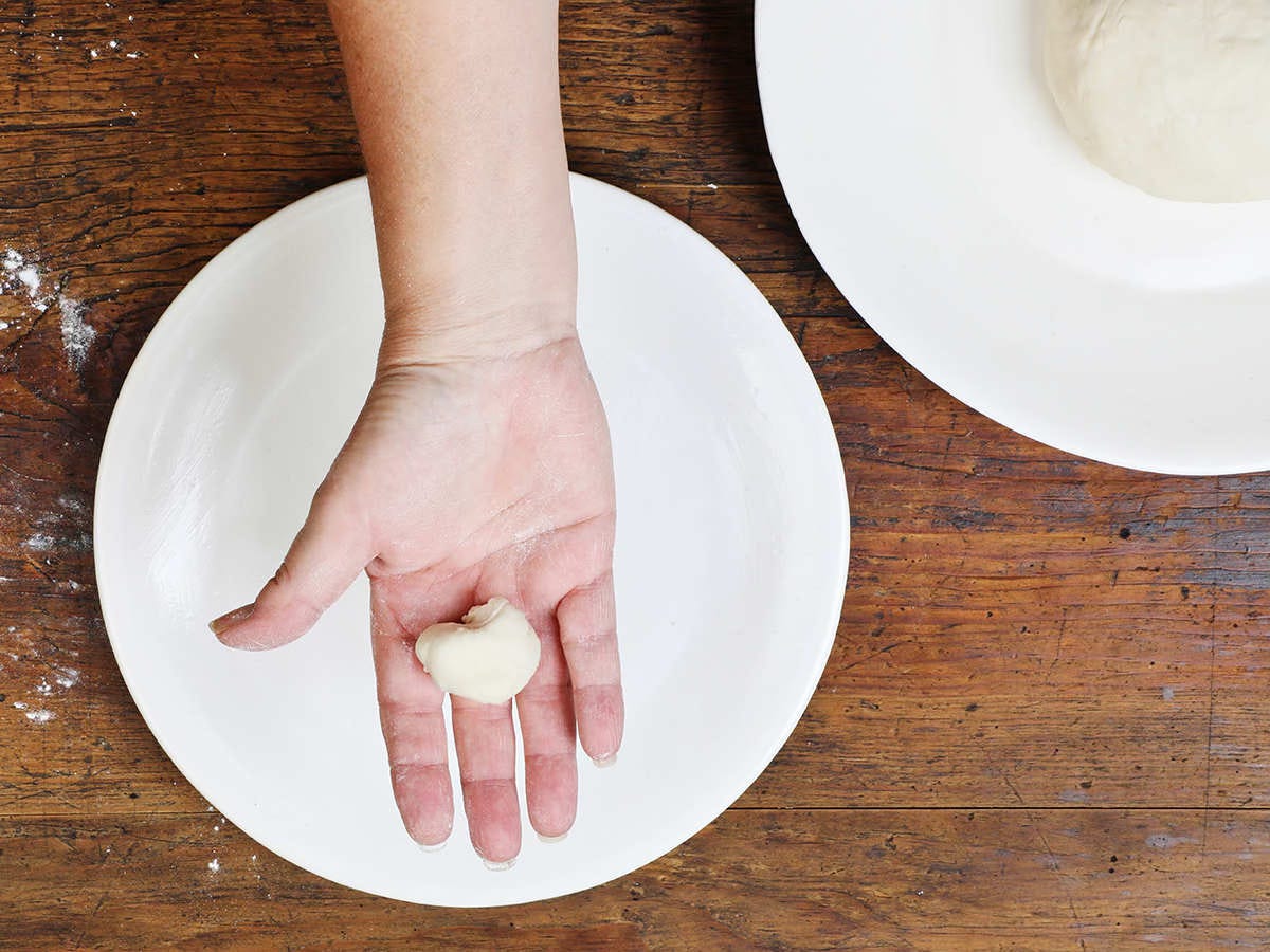 Buñuelo Dough in Hand