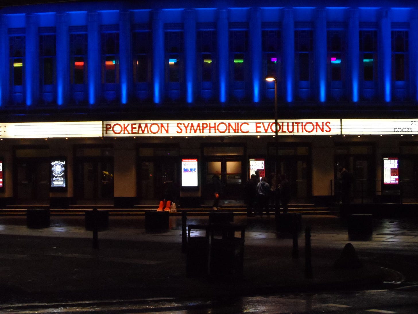 A photograph of London’s Hammersmith Apollo, United Kingdom, displaying a marquee which says Pokémon: Symphonic Evolutions, on December 20th, 2015 A photograph of London’s Hammersmith Apollo, United Kingdom, displaying a marquee which says Pokémon: Symphonic Evolutions, on December 20th, 2015