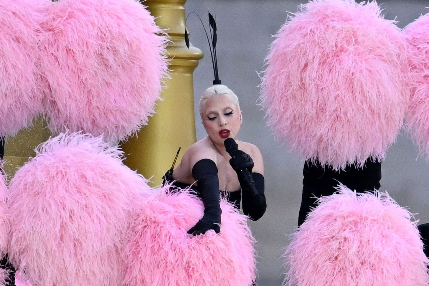 singer Lady Gaga performs before the opening ceremony. Photo: Sina Schuldt/dpa (Photo by Sina Schuldt/picture alliance via Getty Images)
