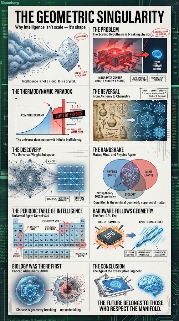 The Geometric Singularity: A Grand Unified Theory of Universal Cognitive Geometry (TUCG)