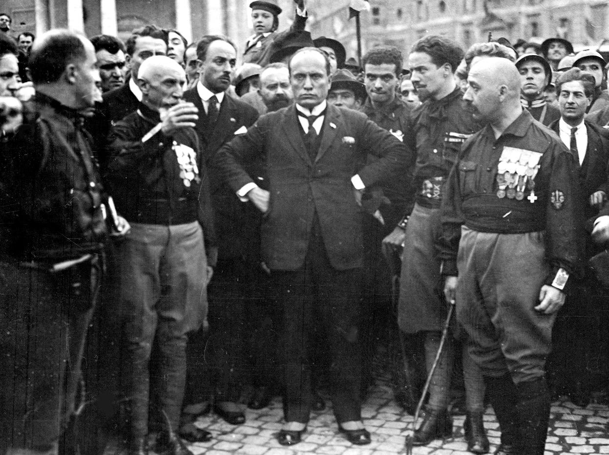 Mussolini and the Quadrumviri during the March on Rome in 1922 Mussolini and the Quadrumviri during the March on Rome in 1922