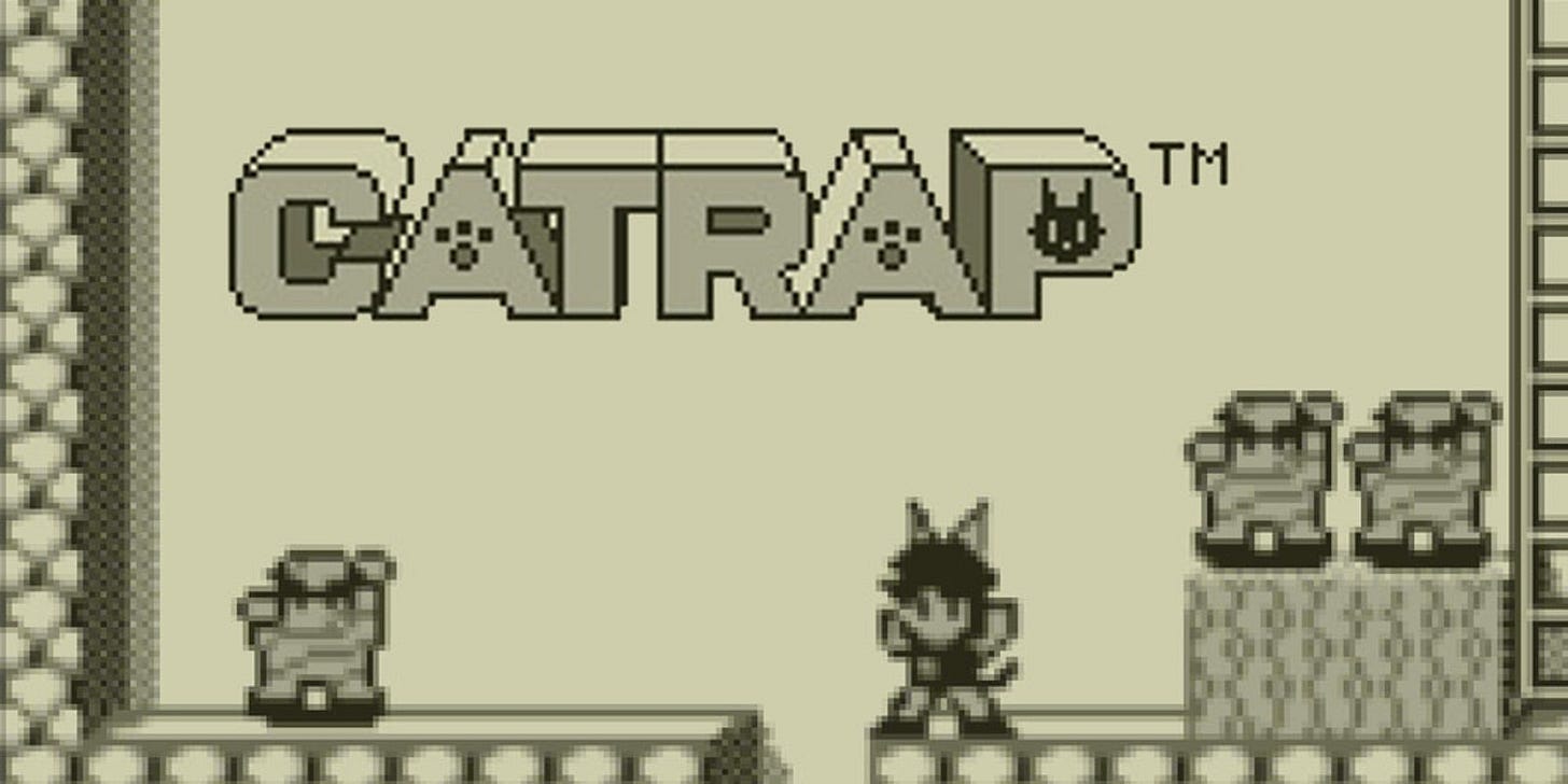 A look at Catrap's logo along with some of the game's monsters, and its catboy protagonist.