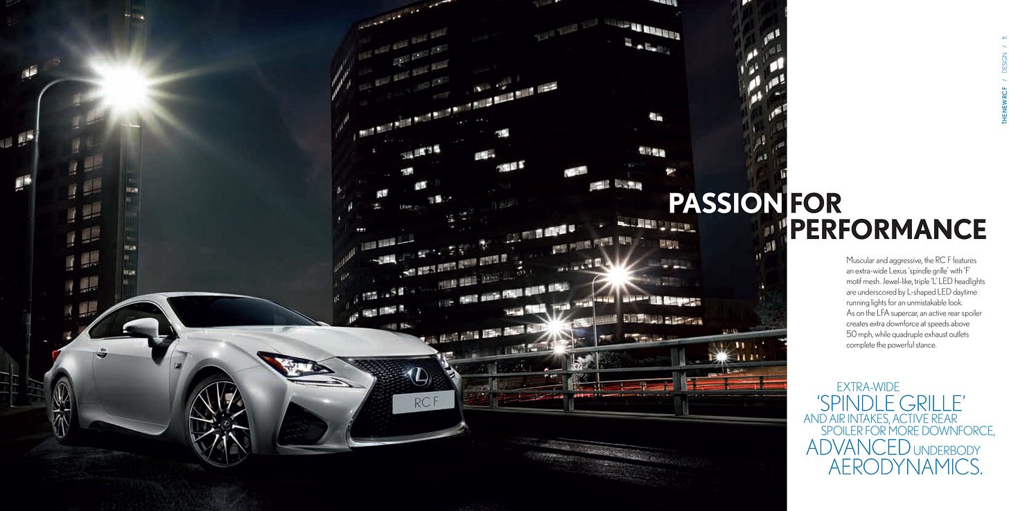 Lexus RC F 2015 UK brochure