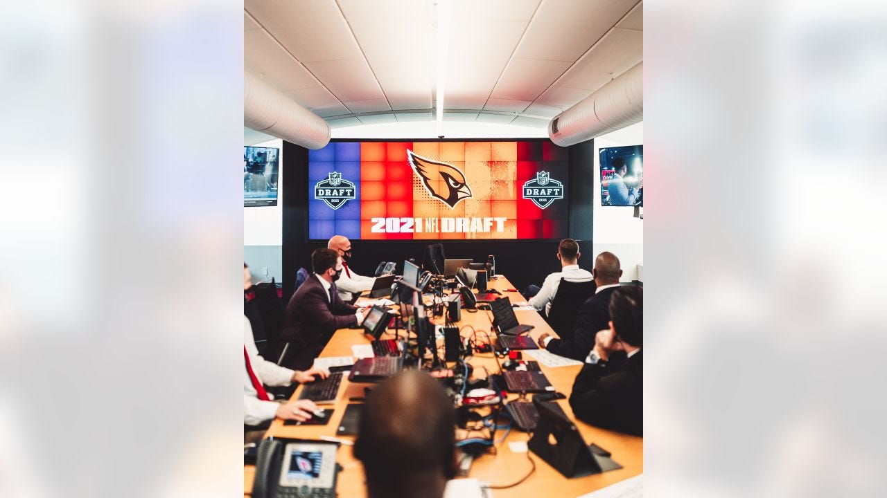 Images of GM Steve Keim, coach Kliff Kingsbury, owner Michael Bidwill and others on the first day of the draft. Images of GM Steve Keim, coach Kliff Kingsbury, owner Michael Bidwill and others on the first day of the draft.