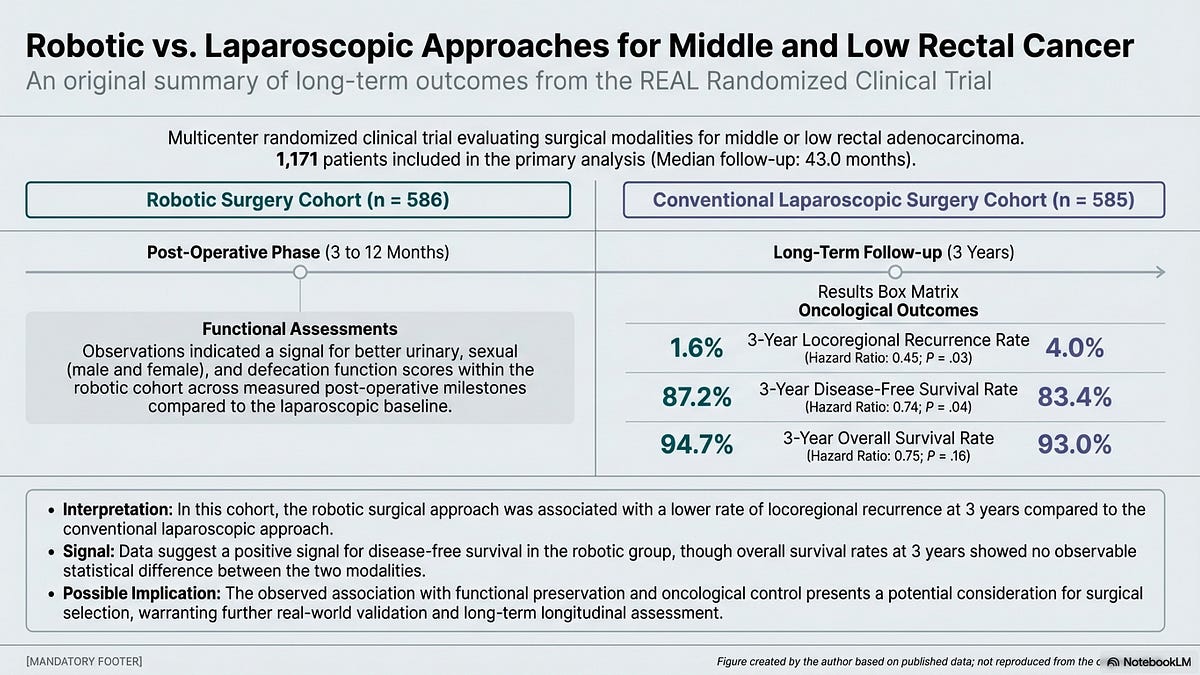 Robotic vs Laparoscopic Surgery for Middle and Low Rectal Cancer