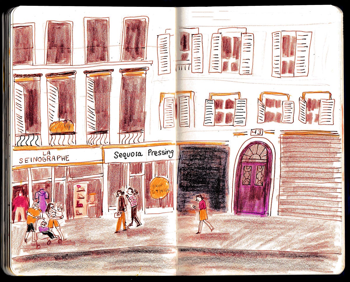 paris shops illustration by Beth Spencer