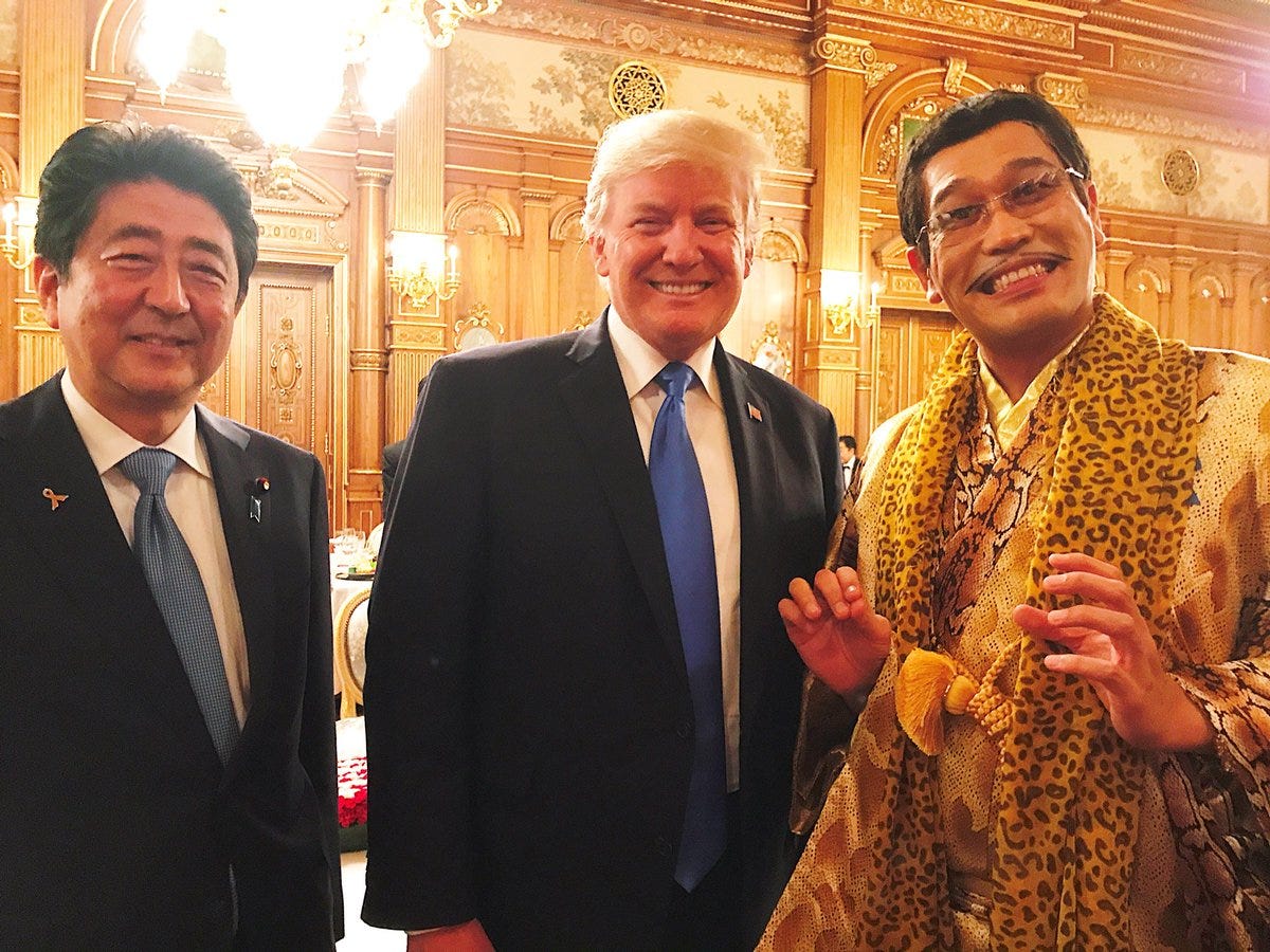 President Trump and Prime Minister Abe 😱😱! It is an honor! #ppap #pikotaro