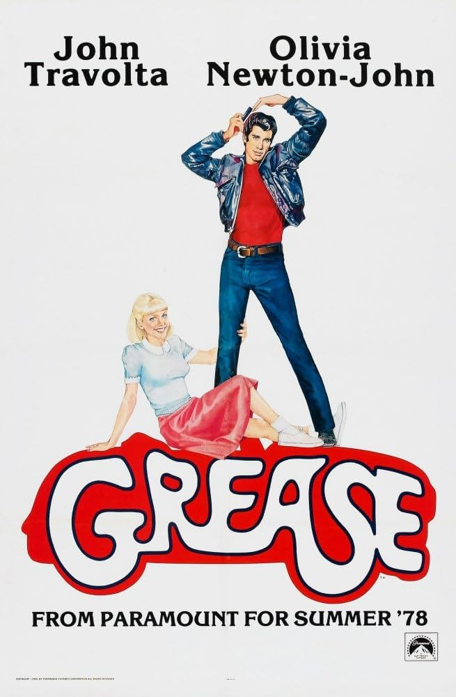Amazon.com: Grease Us Poster John Travolta Olivia Newton-John 1978 ?  Paramount PicturesCourtesy Everett Collection Movie Poster Masterprint (11  x 17): Posters & Prints