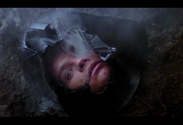 Shot from The Empire Strikes Back in which Luke sees his own dismembered head.