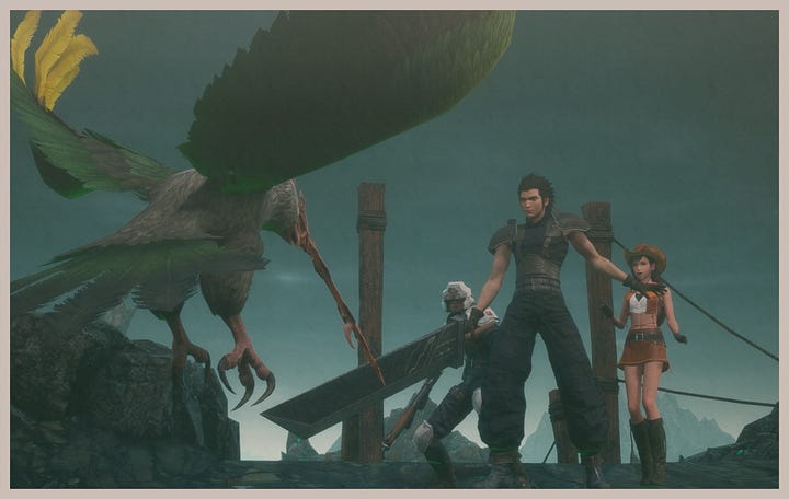 An encounter with a winged monster on Mt. Nibel in Crisis Core.