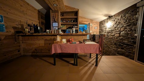 Leaving Refugi borda de Sortney by head torch