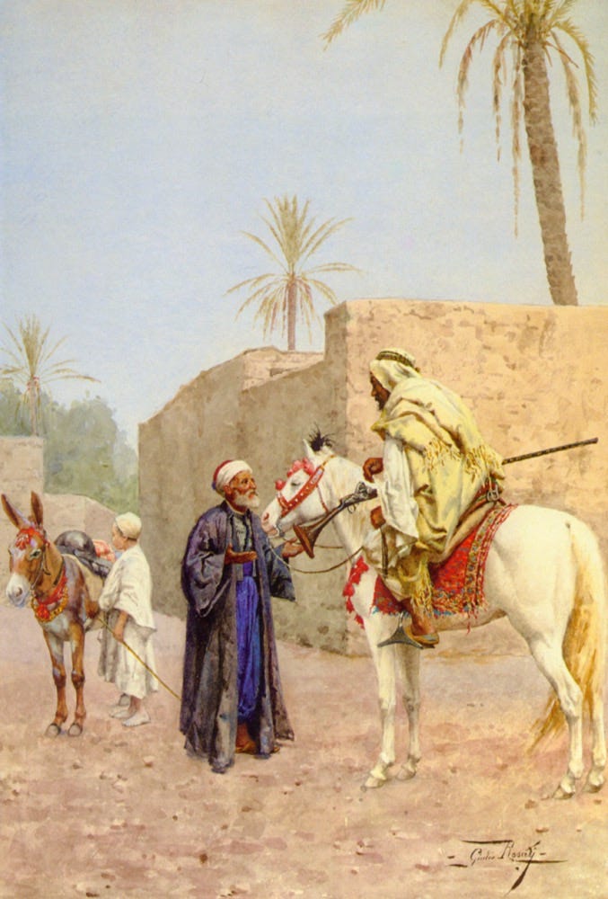 © Giulio Rosati, La Discussion, 19e siècle, crayon et aquarelle 53.3 x 36.2 cm