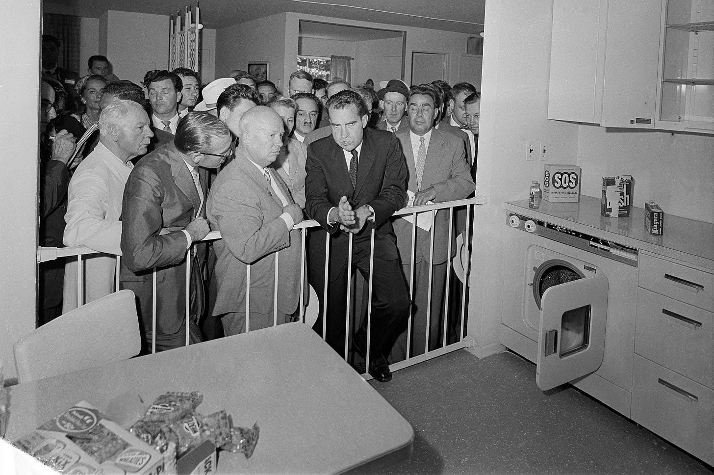 Nixon and Khrushchev stage 'kitchen debate' in Moscow, July 24, 1959 -  POLITICO