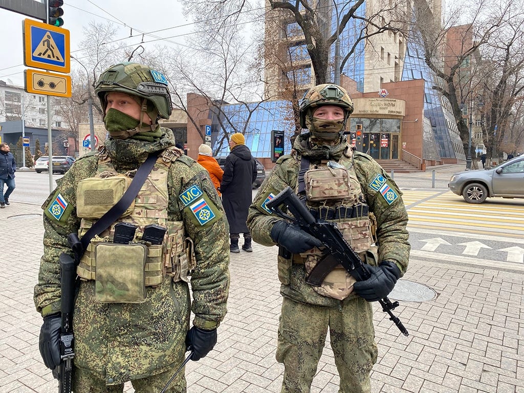 Russian troops in Almaty Russian troops in Almaty