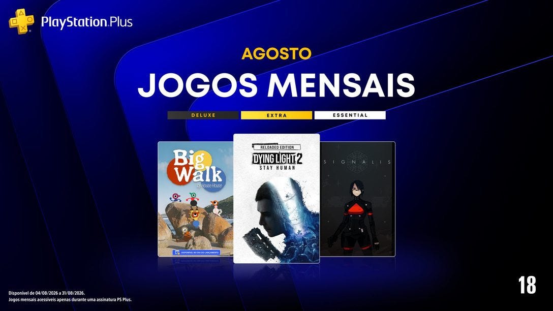 Jogos mensais de agosto para assinantes PlayStation Plus – Dying Light 2 Stay Human: Reloaded Edition, Big Walk, Signalis