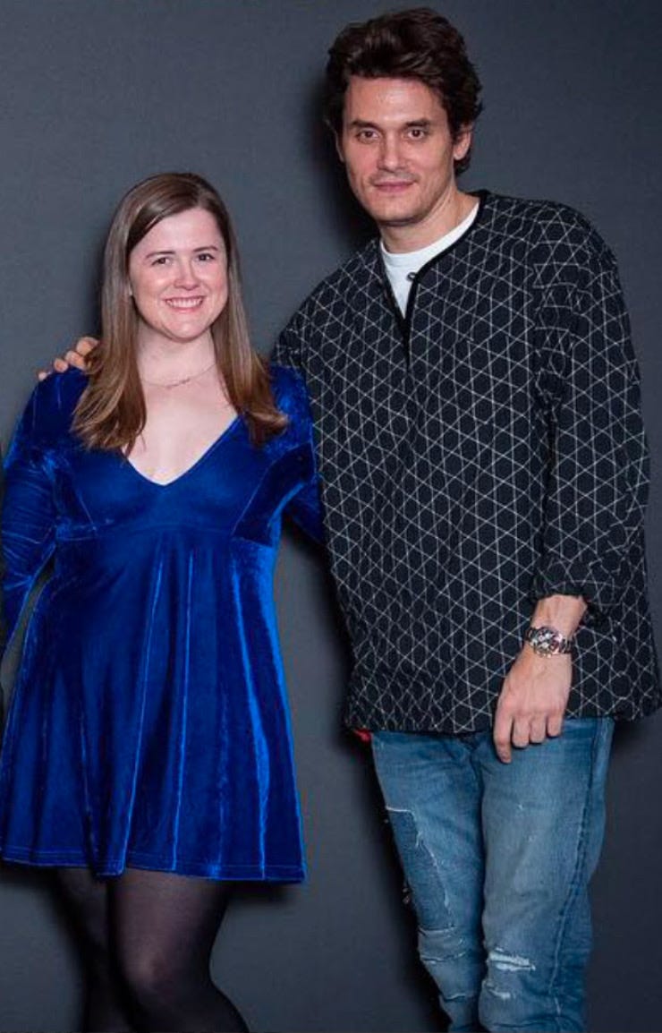 The author and John Mayer standing together, looking like a very cute couple The author and John Mayer standing together, looking like a very cute couple