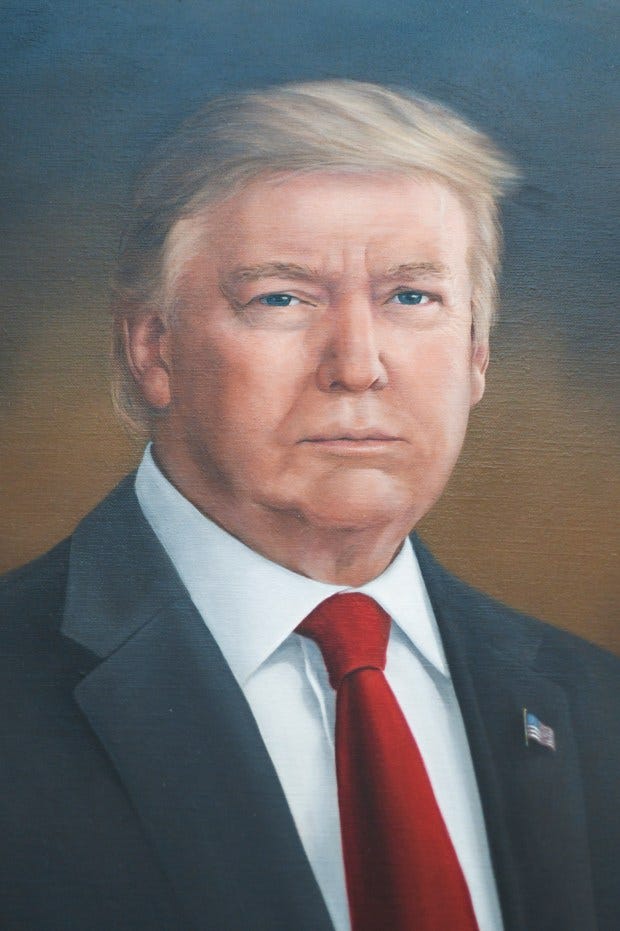 President Donald Trump's portrait now hanging at Colorado Capitol