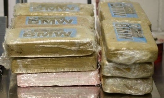 A Mexican Cartel lost another large load of cocaine to US Federal Officers in Laredo - 37 pounds of cocaine worth $498,940. A Mexican Cartel lost another large load of cocaine to US Federal Officers in Laredo - 37 pounds of cocaine worth $498,940.