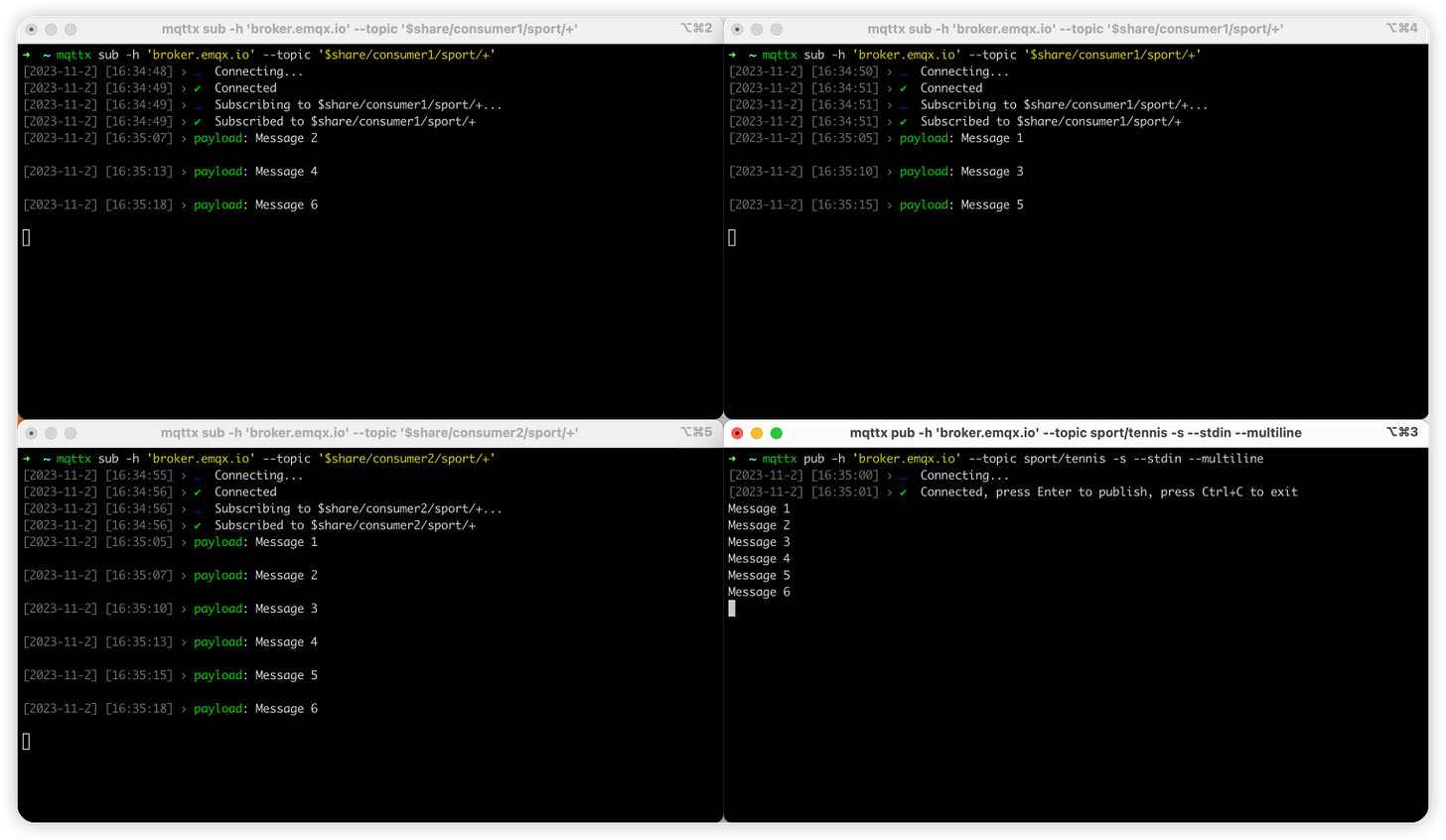 MQTT Shared Subscriptions Demo