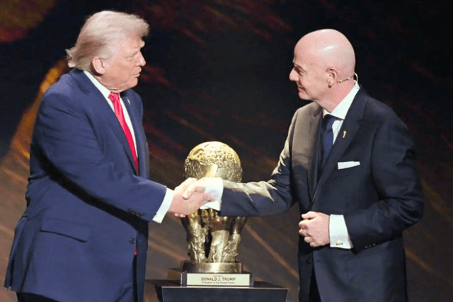 FIFA president Gianni Infantino awarded the inaugural FIFA Peace Prize to U.S. President Donald Trump at Friday’s 2026 World Cup draw in Washington, D.C.