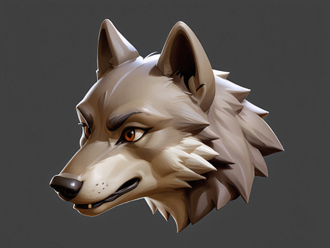 3 generated wolf characters heads, by Leonardo AI