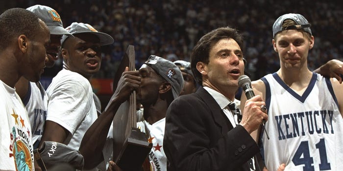 Rick Pitino Kentucky Wildcats 1996 College Basketball National Champions
