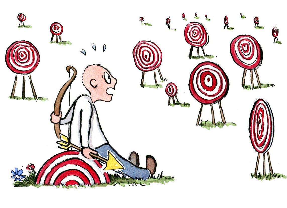Too many goals – Museum of Psychology – Illustrations about us