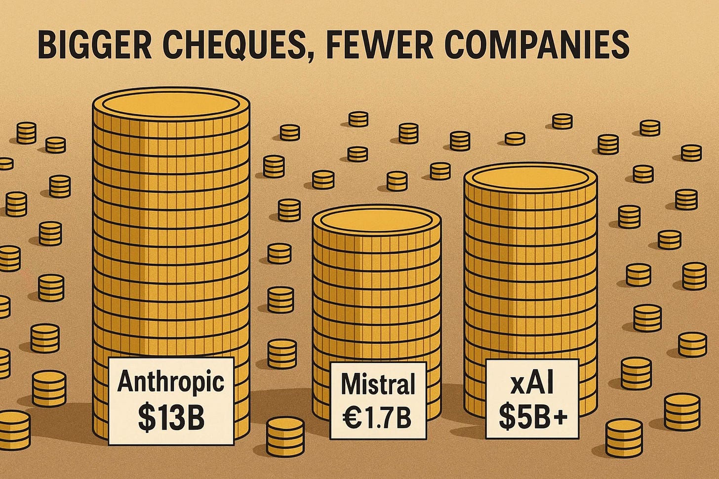 A few giant stacks dwarf many smaller stacks