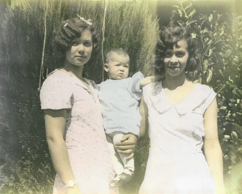 Numerous photos of Beverly Ann (Lusk) King throughout the decades with family, pets, and friends. Most are group poses for the camera with a few candid moments. All are shot in either black & white, sepia, and color.