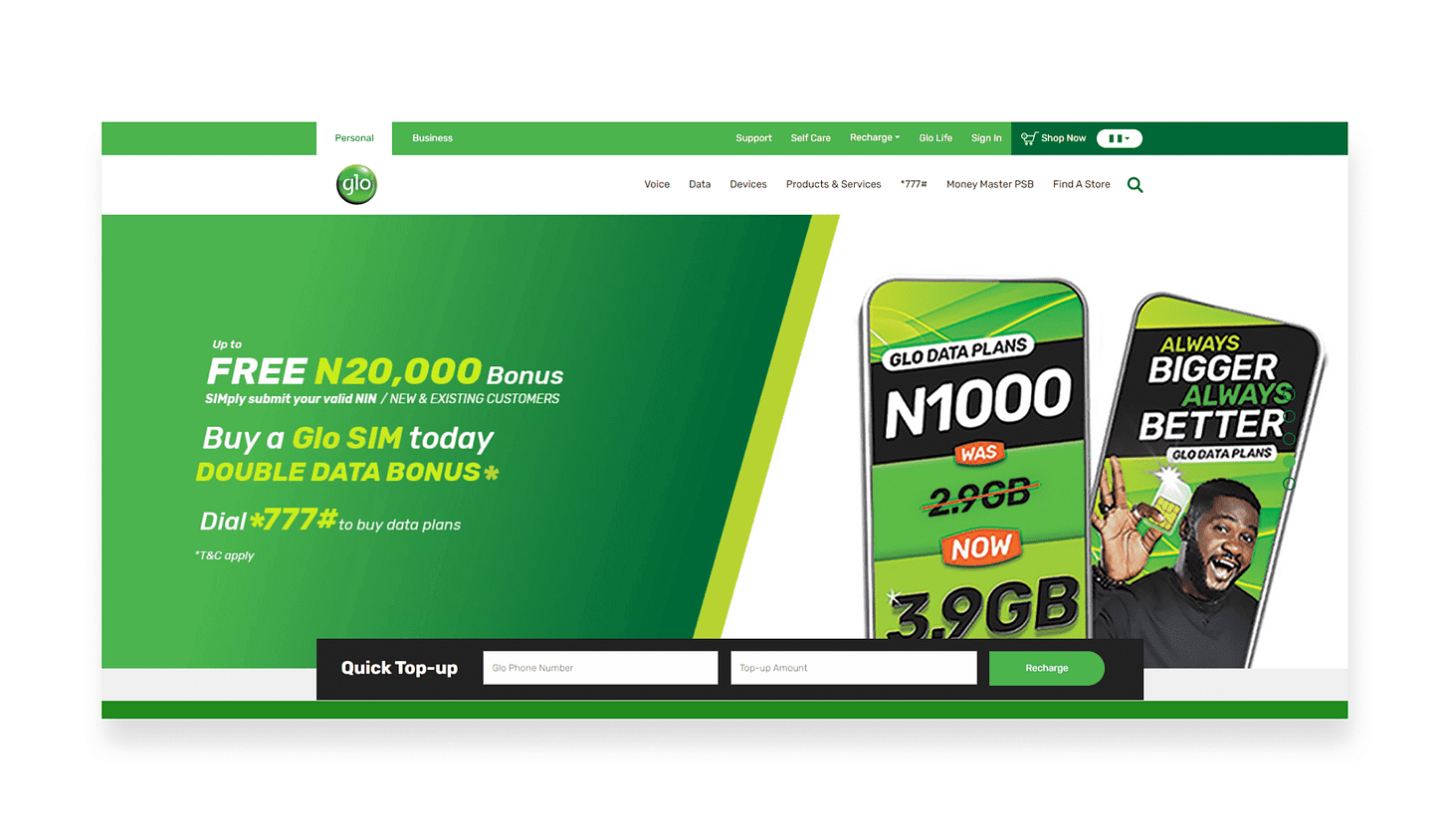 Glo Website Design 