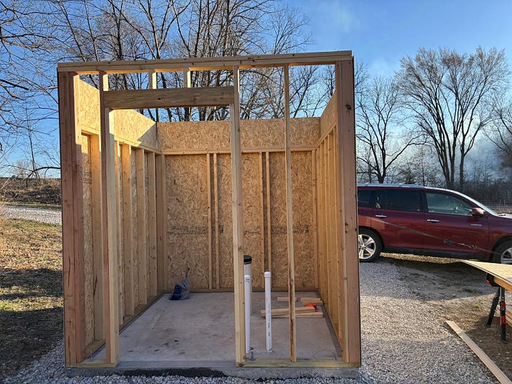 Adding Hardboard Walls to the Well House